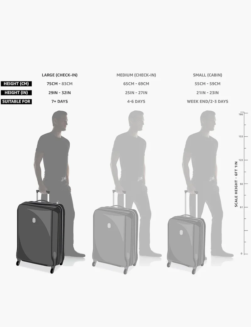DELSEY Paris Black Caracas 82 Cm Large 4-Double Wheeled Softcase Expandable Check-In Luggage Trolley - Black  | Best Price UAE